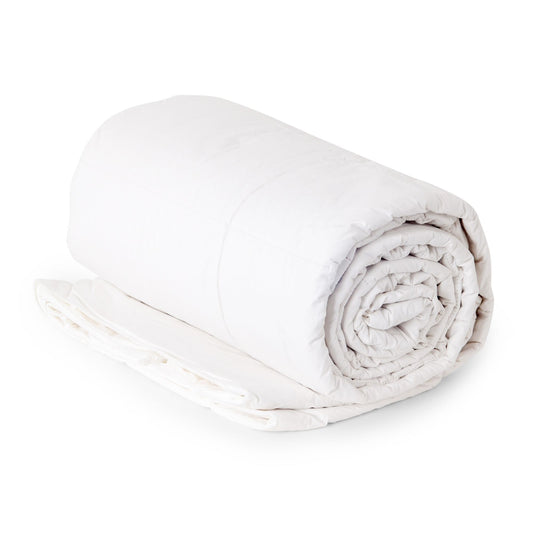 silk duvet rolled up