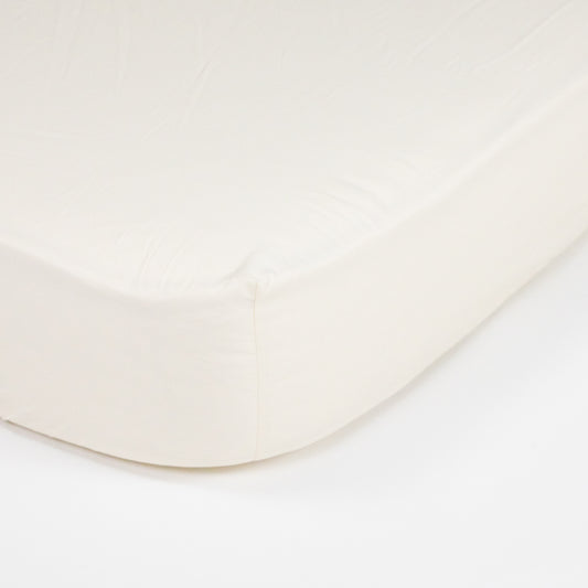Fawcett Organic Cotton Fitted Bed Sheet close up natural