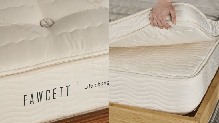 Split image of a Fawcett mattress